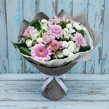 Букет цветов из:  Герберы, Альстромерии и Хризантемы в Дубинино