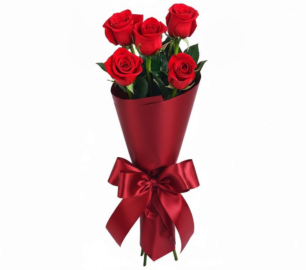 Букет 5 Красных роз Эдлесс Лав в Дубинино