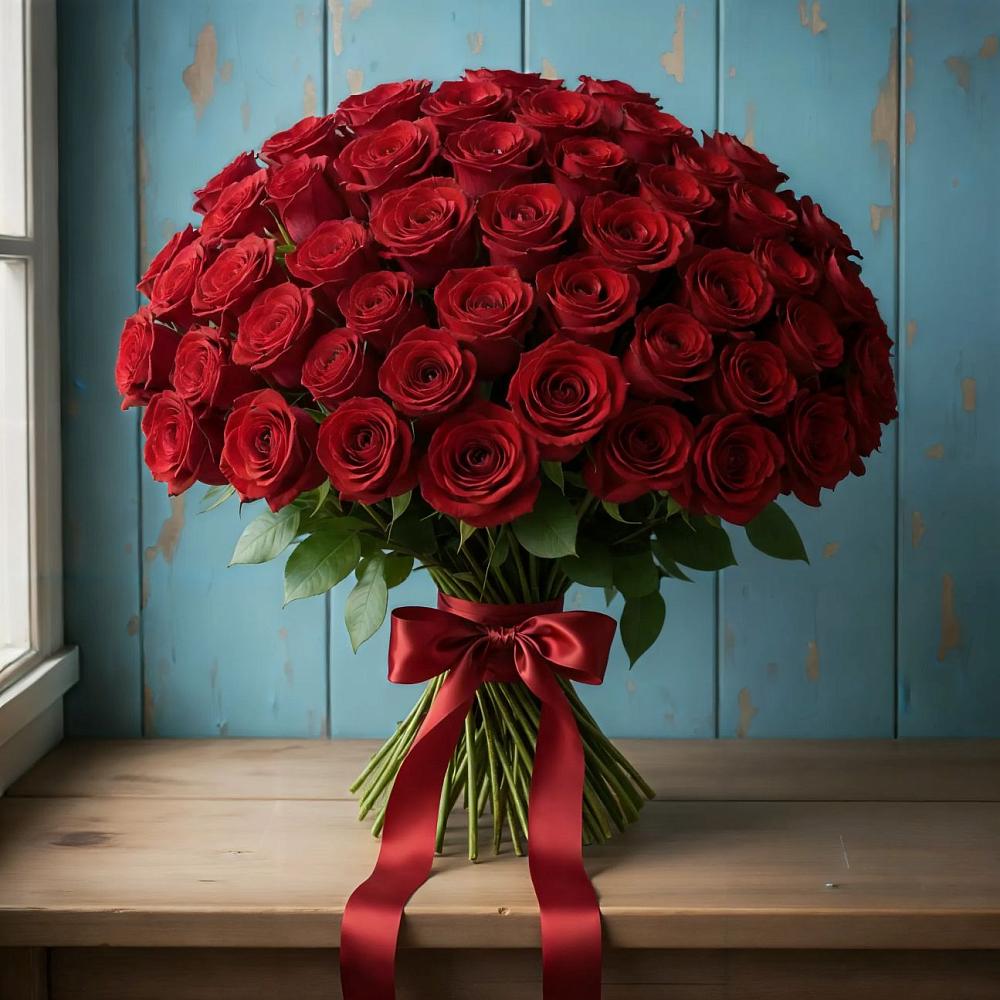 Букет Красные розы Блэк Меджик в Дубинино