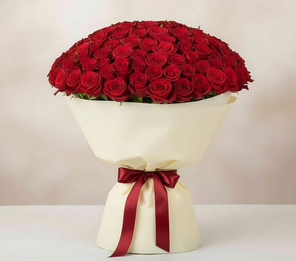 Букет 101 Красная роза Милано в Дубинино
