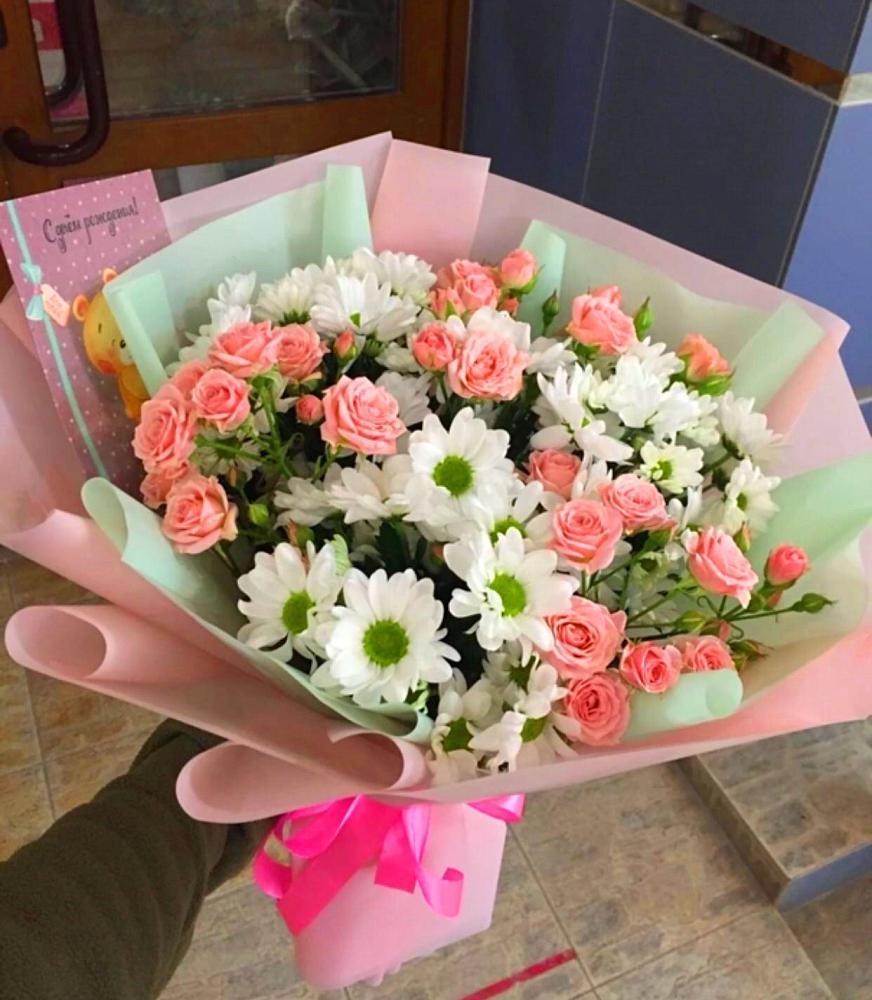 Букет цветов из: Розы и Хризантемы в Дубинино