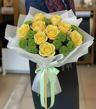 Букет цветов из:  Хризантемы и Розы в Дубинино