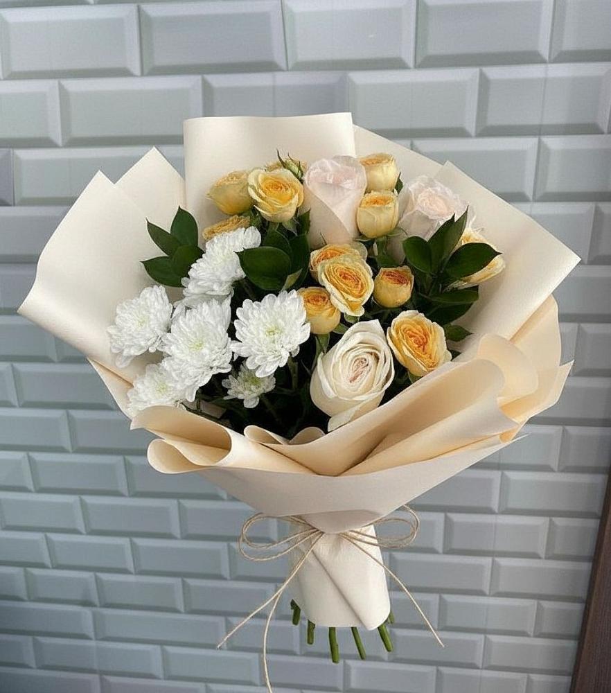 Букет цветов из: Розы и Хризантемы в Дубинино