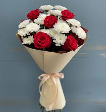 Букет цветов из:  Розы и Хризантемы в Дубинино