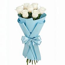 Букет 7 белых роз Проуд в Дубинино