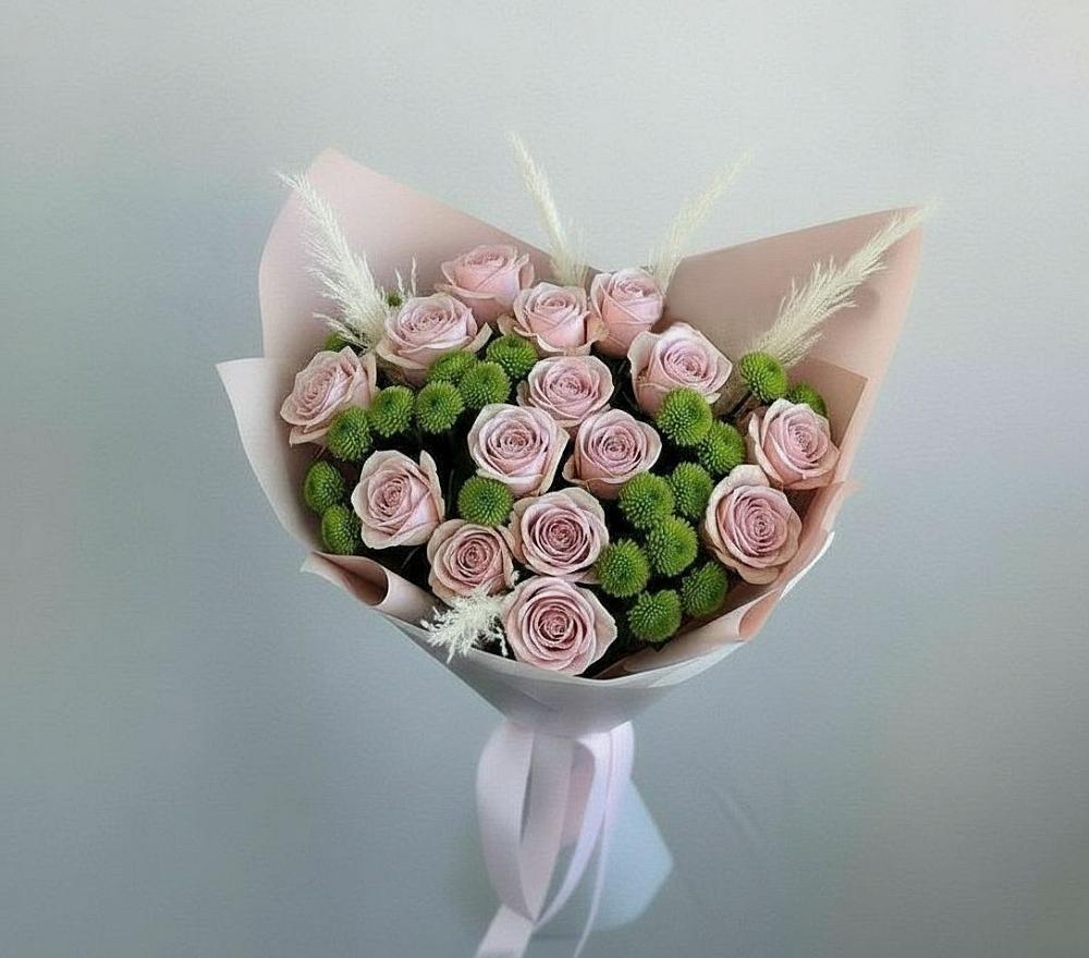 Букет цветов из: Розы и Хризантемы в Дубинино