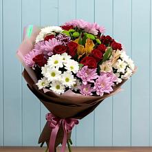 Букет цветов из:  Розы, Хризантемы и Альстромерии в Дубинино