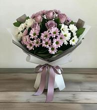 Букет цветов из:  Хризантемы и Розы в Дубинино