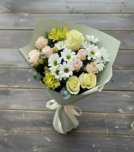 Букет цветов из:  Альстромерии, Розы и Хризантемы в Дубинино