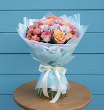 Букет цветов из:  Хризантемы и Розы в Дубинино