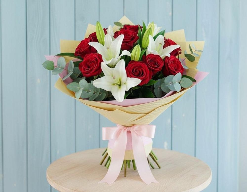 Букет цветов из: Лилии и Розы в Дубинино